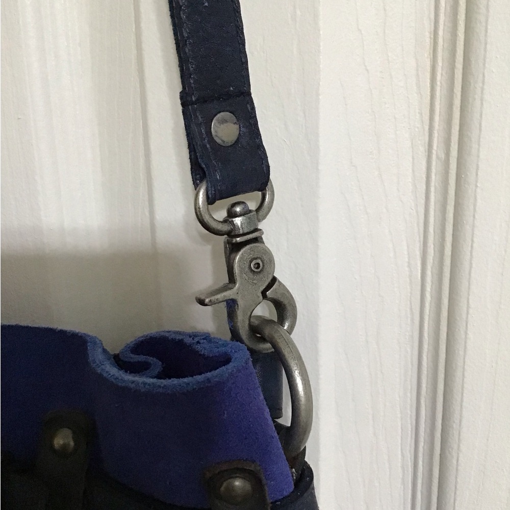 Free People Soren Cobalt Suede Bucket Bag - Picture 3 of 7